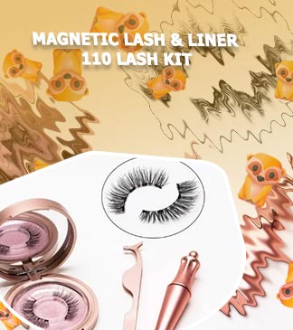 Eyelashes with magnetic eyeliner